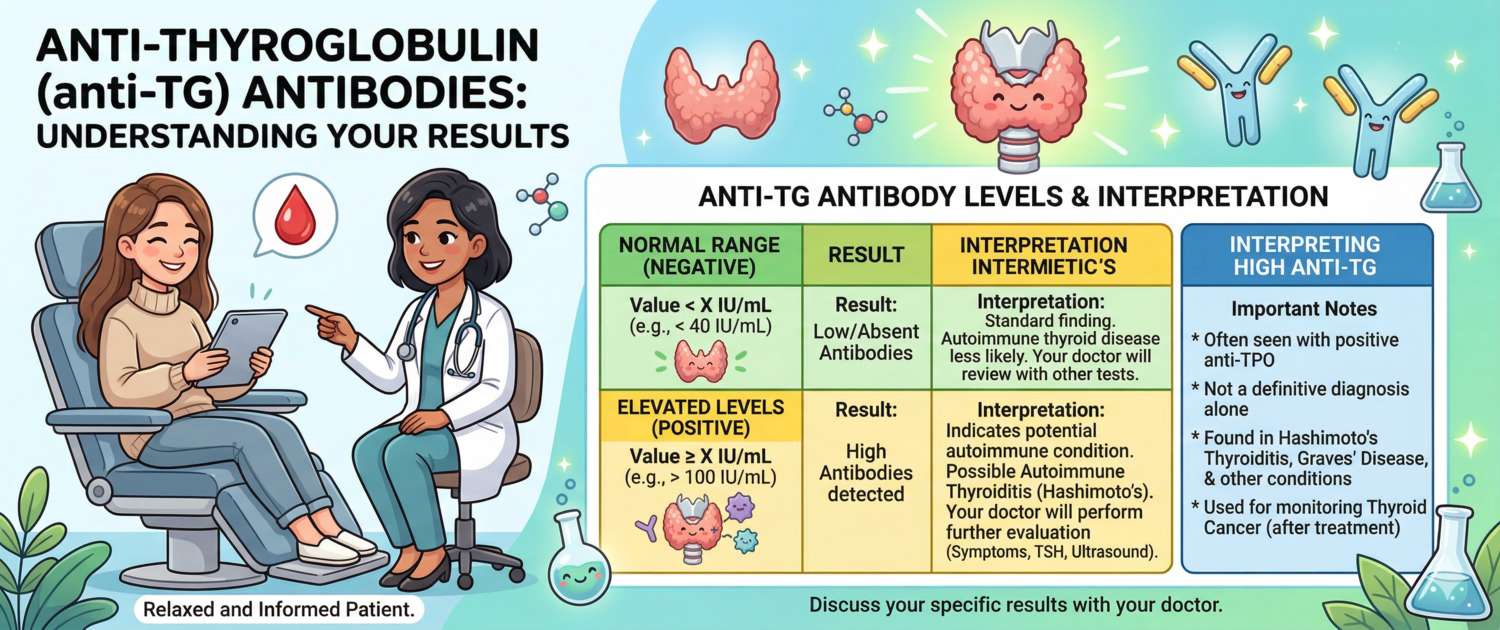 Anti-TG Antibodies: Normal Levels and What Elevated Results Mean