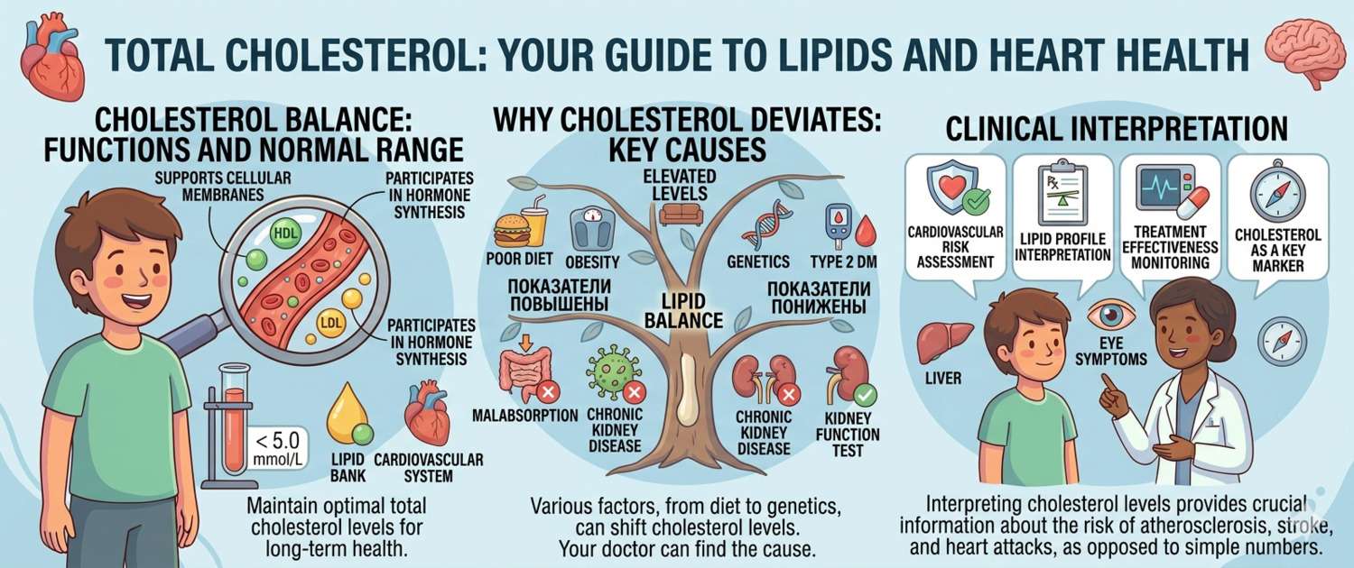 Total Cholesterol: Normal Levels, Causes and Treatment