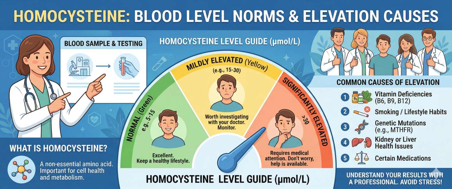 Homocysteine Blood Test: Normal Levels, Causes and Results