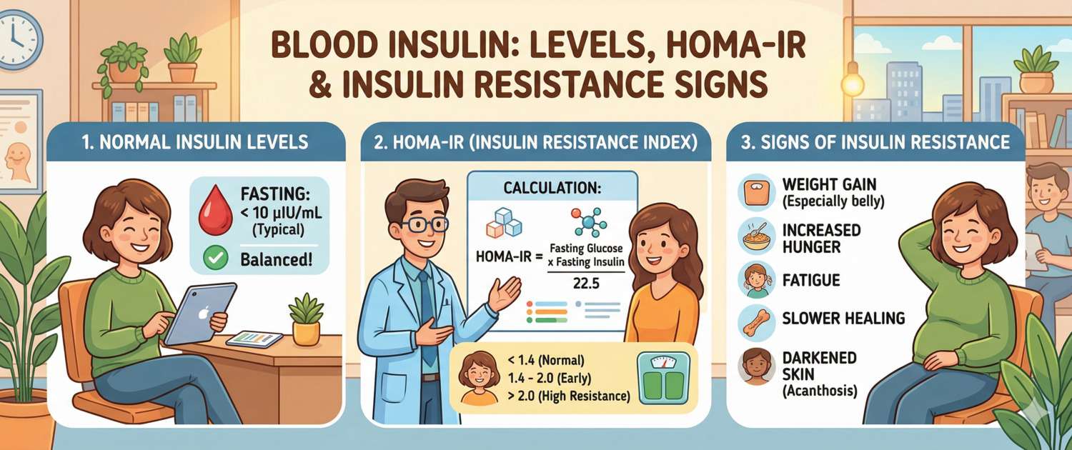 Insulin in Blood: Normal Levels, HOMA-IR and Insulin Resistance