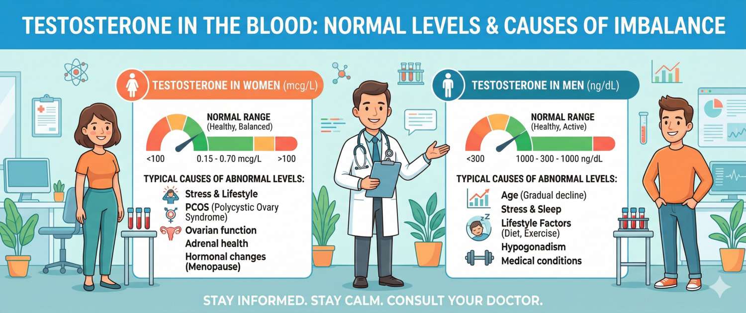Testosterone: Normal Range for Men and Women, Causes