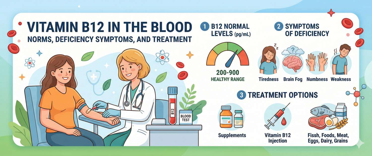 Vitamin B12: Blood Levels, Deficiency Symptoms and Causes