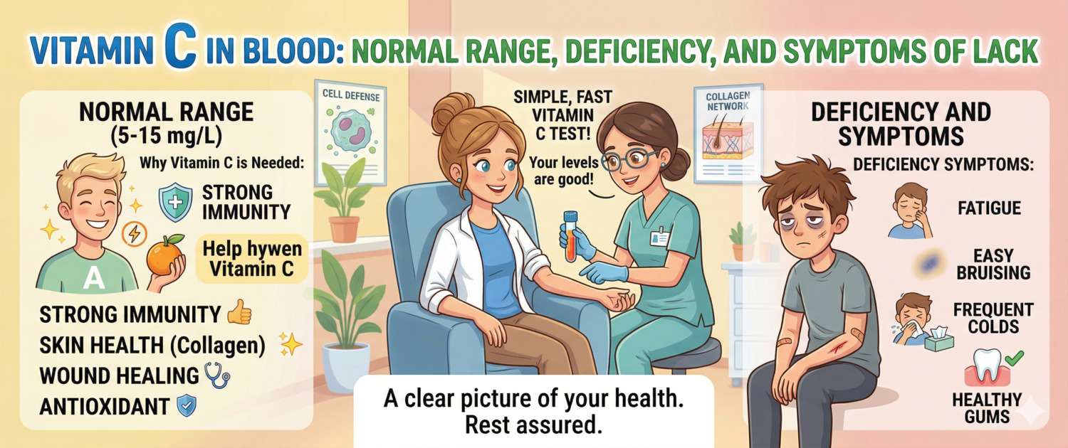 Vitamin C Blood Test: Normal Levels, Deficiency and Symptoms