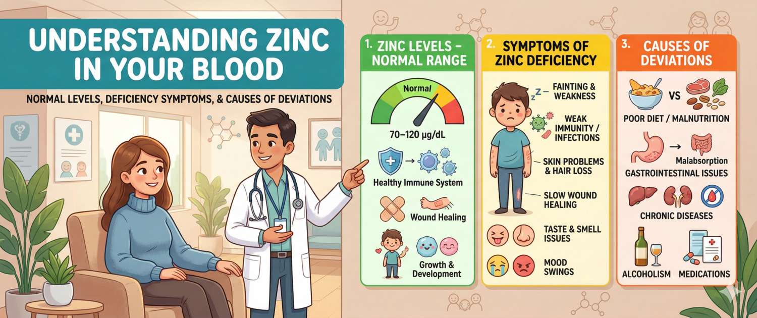 Zinc Blood Test: Normal Levels, Deficiency Symptoms and Causes