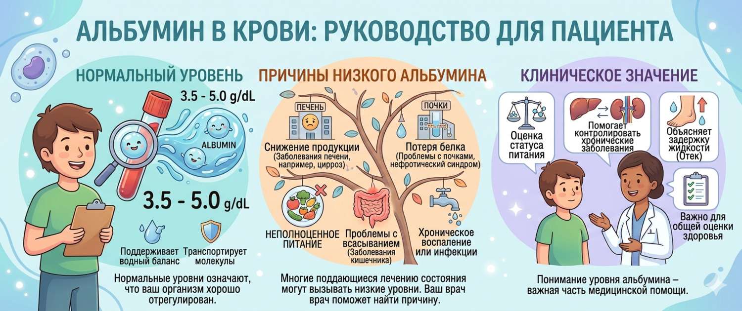 Альбумин в крови: норма, причины снижения и клиническое значение