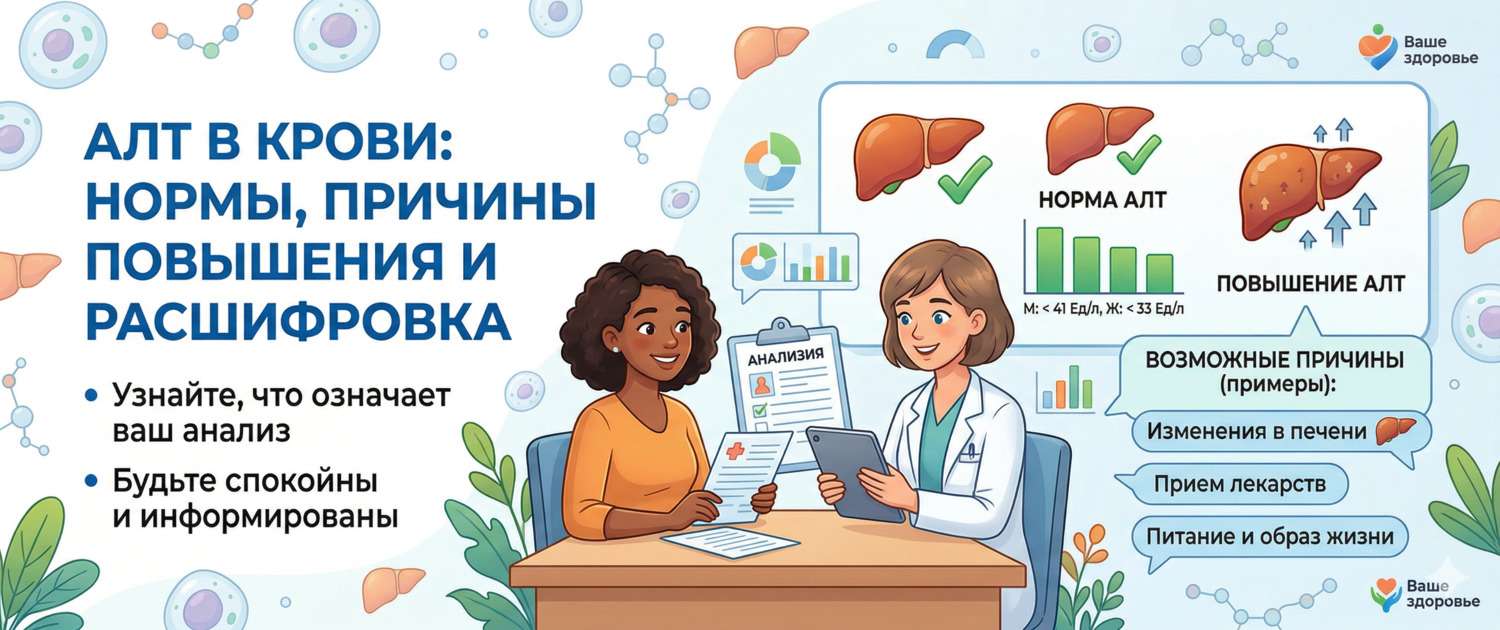 АЛТ в крови: нормы, причины повышения и расшифровка анализа