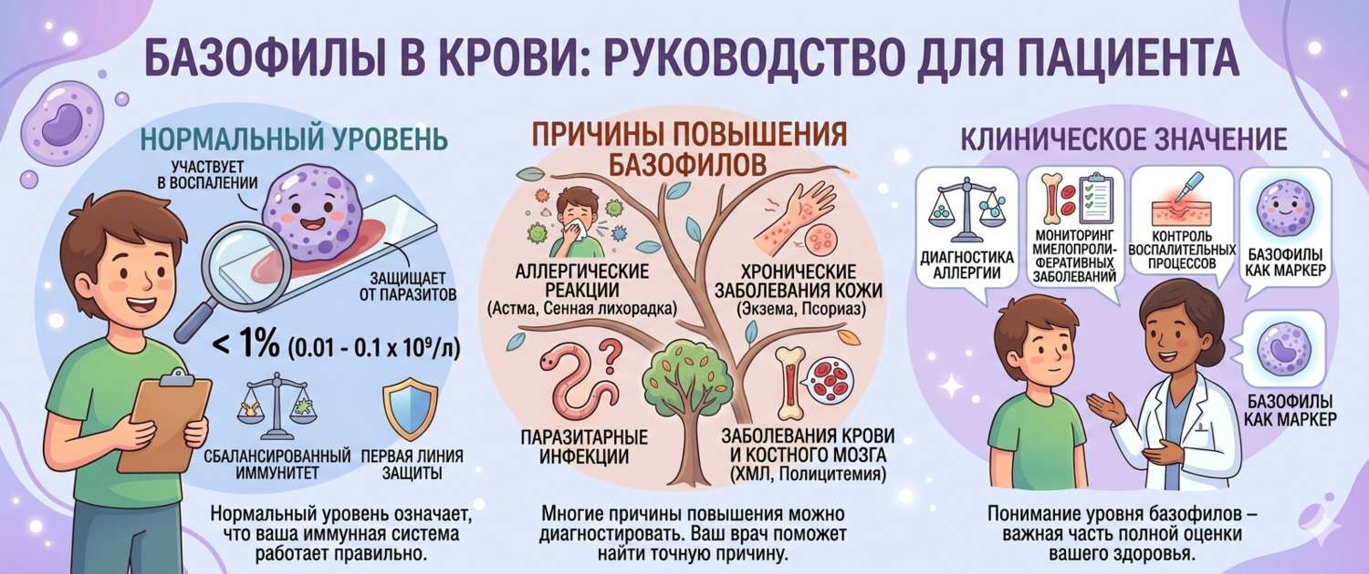 Базофилы в крови: норма, повышение и причины отклонений