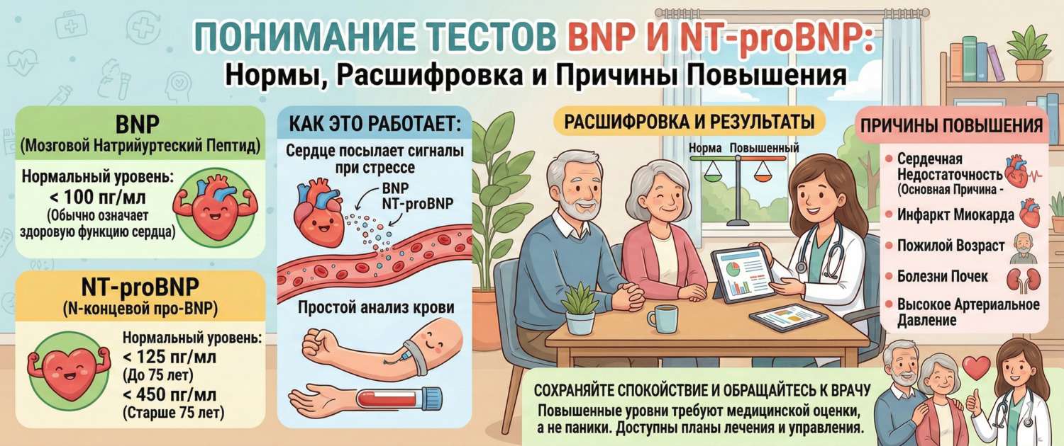 BNP и NT-proBNP: нормы, расшифровка и причины повышения