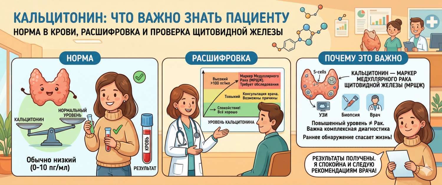 Кальцитонин: норма в крови, расшифровка и рак щитовидной железы