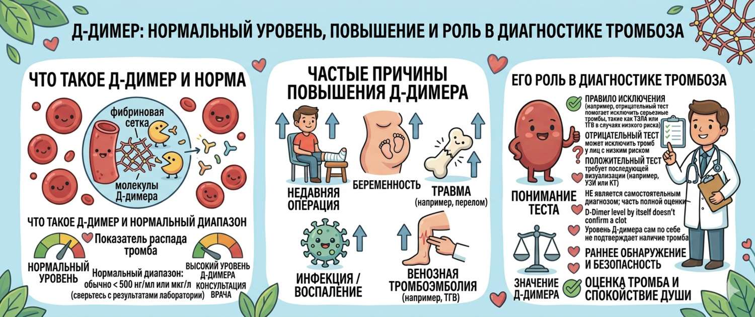 Д-димер: норма, причины повышения и когда это опасно