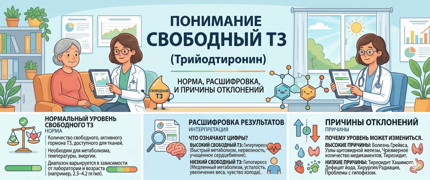 Т3 свободный: норма, расшифровка и причины отклонений