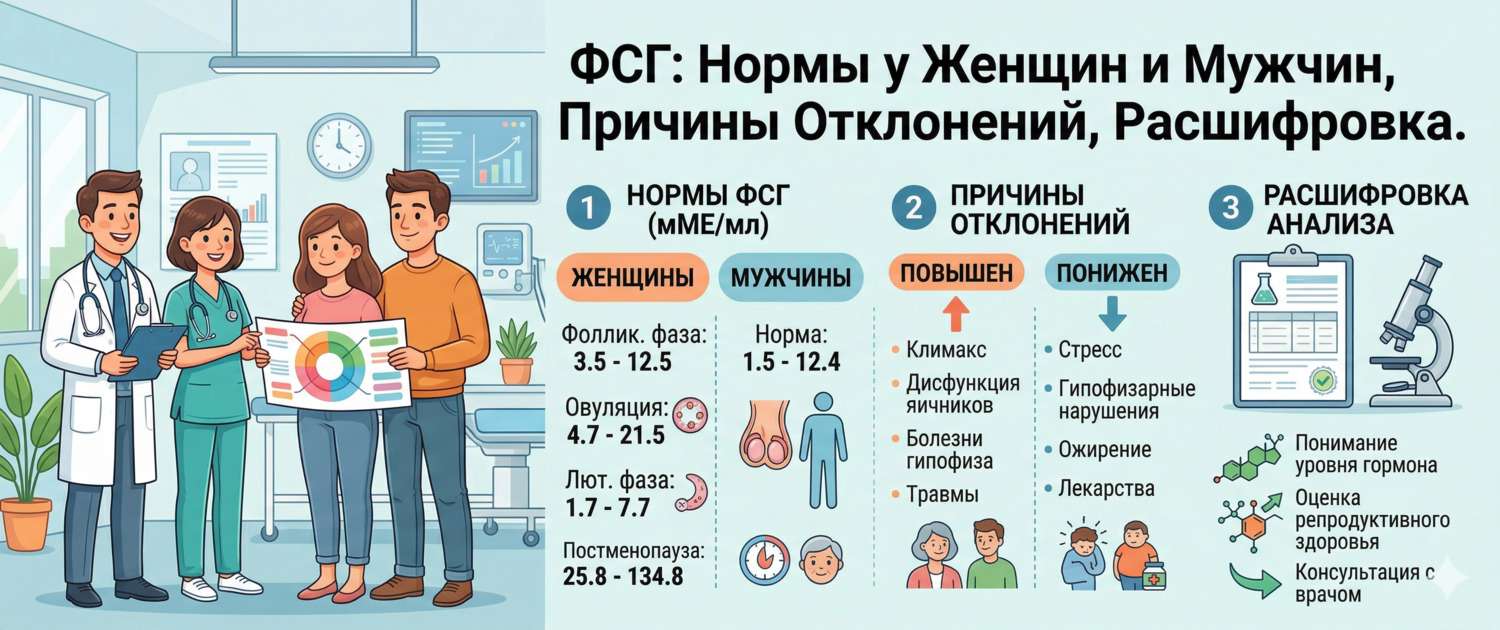 ФСГ: нормы у женщин и мужчин, причины отклонений и расшифровка