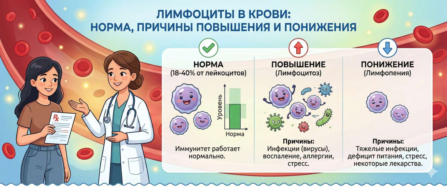 Лимфоциты в крови: норма, причины отклонений и значение