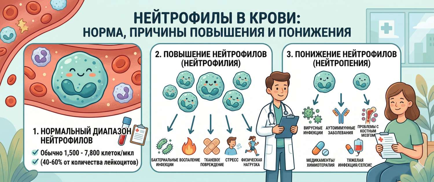 Нейтрофилы в крови: норма, причины отклонений и значение