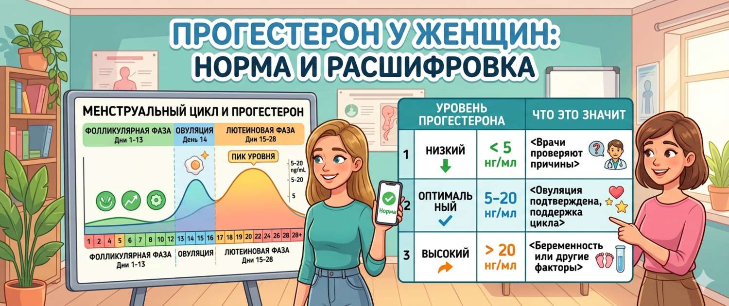 Прогестерон: норма у женщин по дням цикла и расшифровка