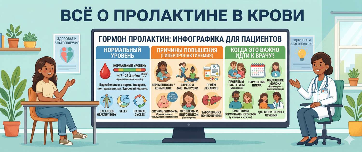 Пролактин: норма, причины повышения и расшифровка анализа