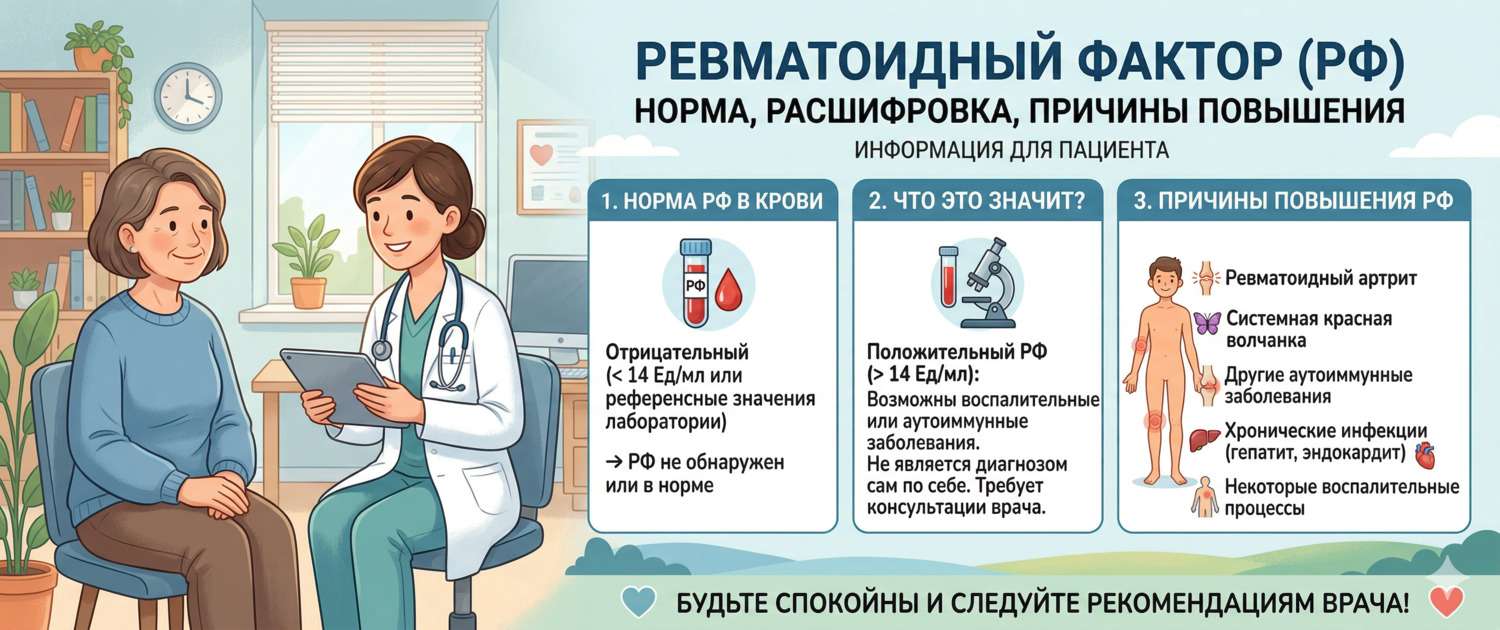 Ревматоидный фактор (РФ): норма, расшифровка и причины повышения