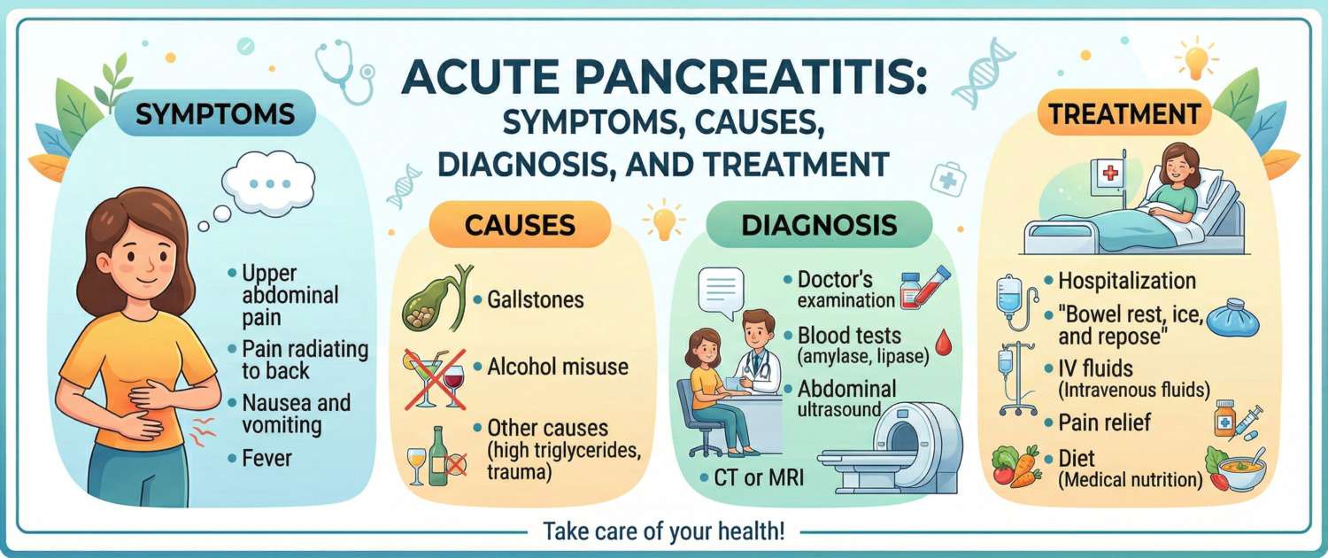 Acute Pancreatitis: Symptoms, Causes, Diagnosis and Treatment