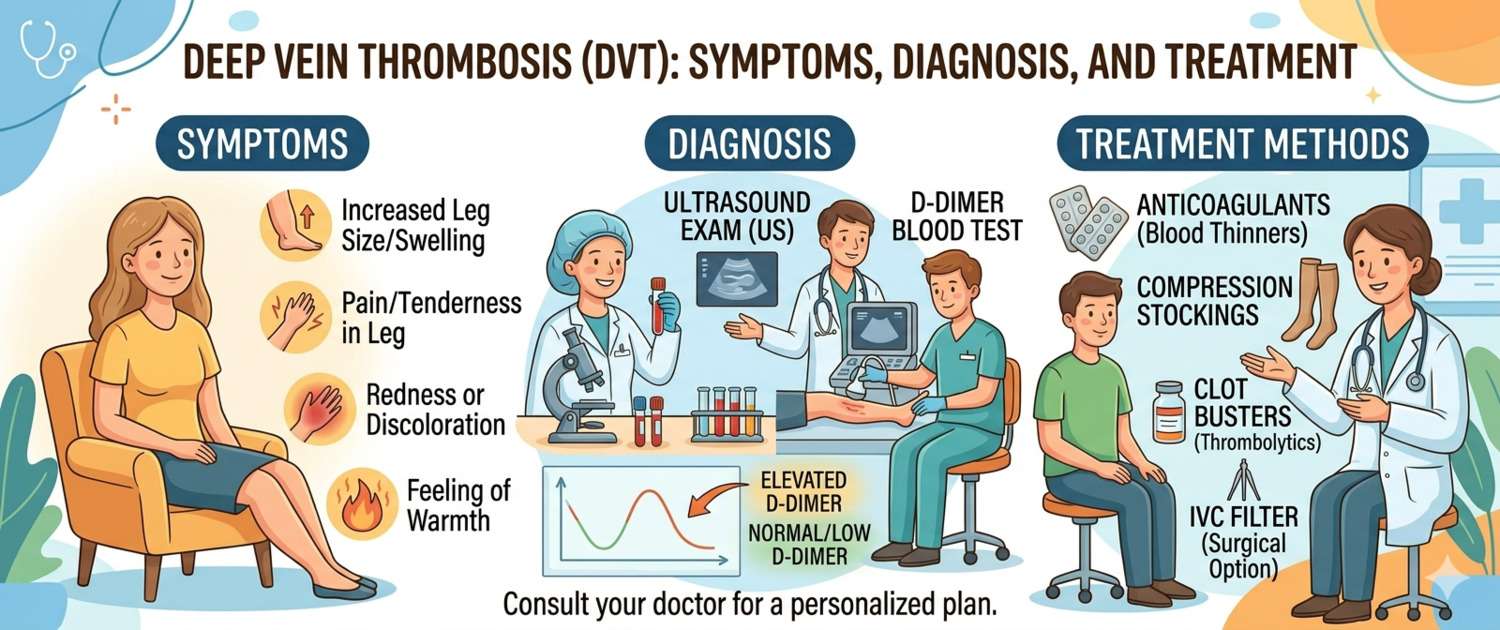 Deep Vein Thrombosis: Symptoms, Diagnosis and Treatment