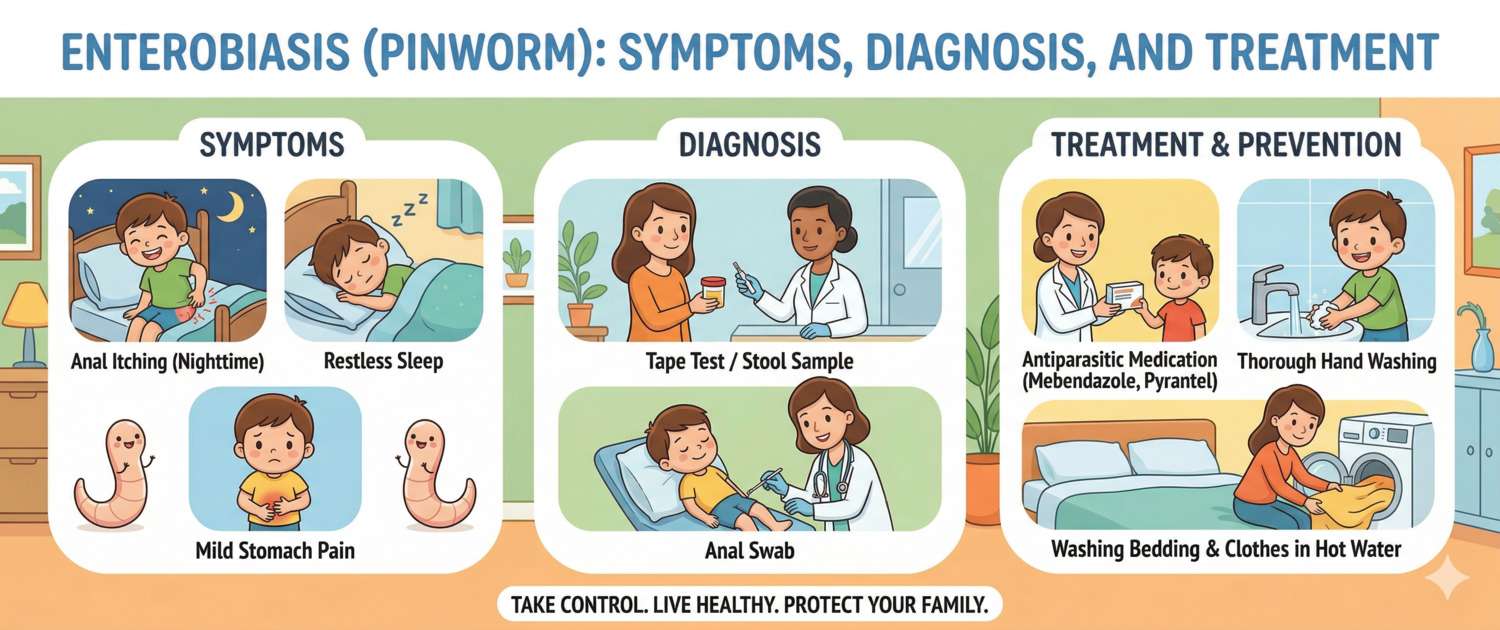 Enterobiasis (Pinworms): Symptoms, Diagnosis and Treatment