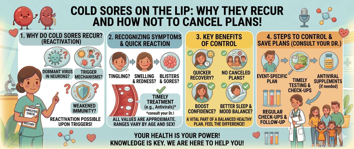 Cold Sore on Lip: Symptoms, Treatment and How to Stop Recurrences