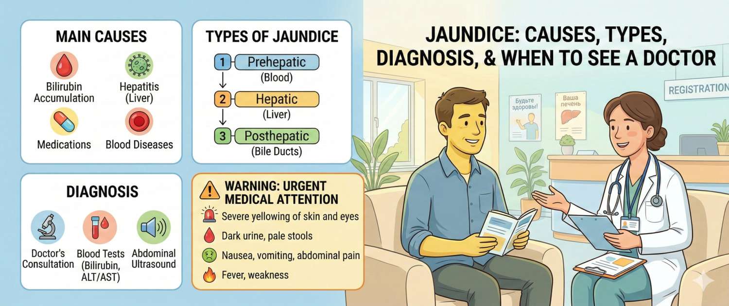 Jaundice: Causes, Types, Diagnosis and When to See a Doctor