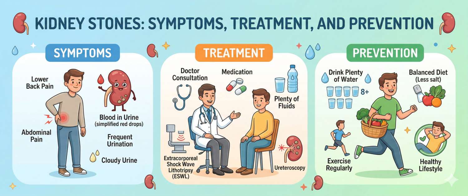 Kidney Stones: Symptoms, Causes, Treatment and Prevention