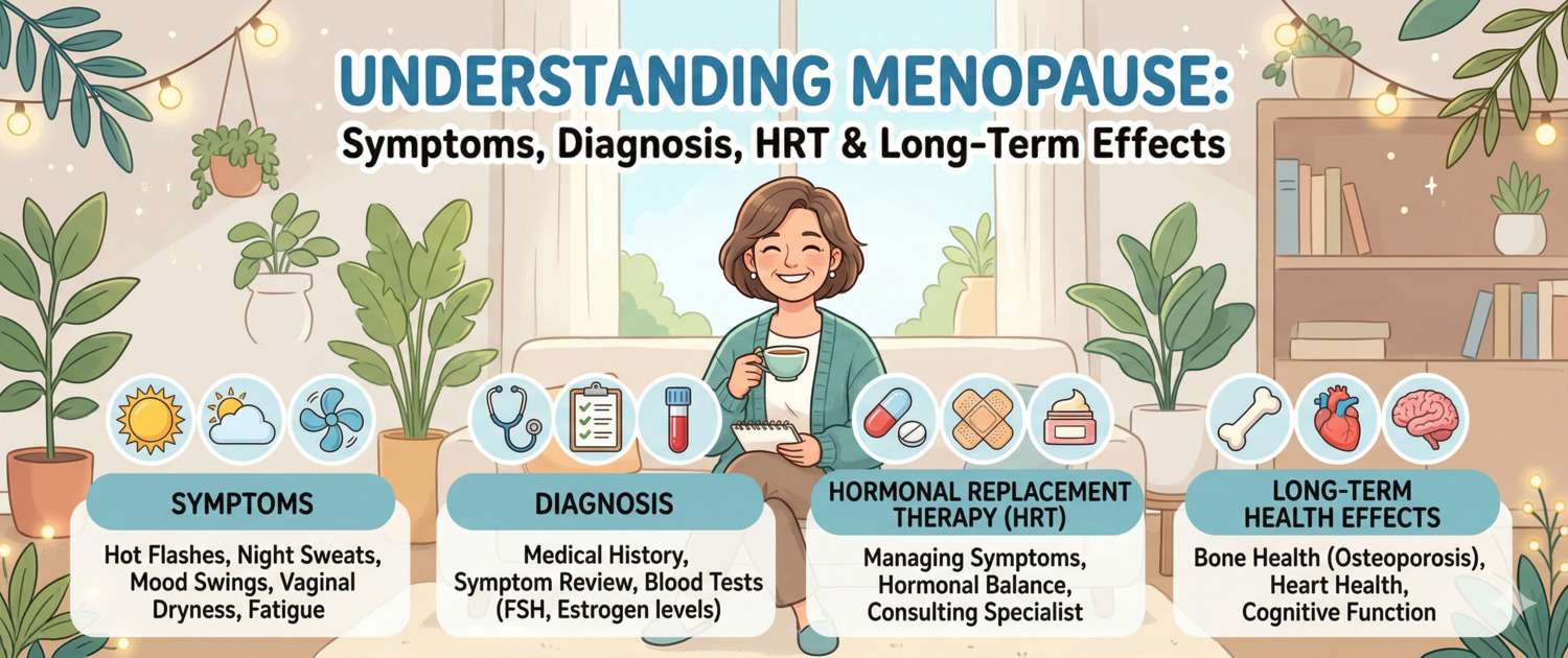 Menopause: Symptoms, Diagnosis, HRT and Long-Term Health Effects
