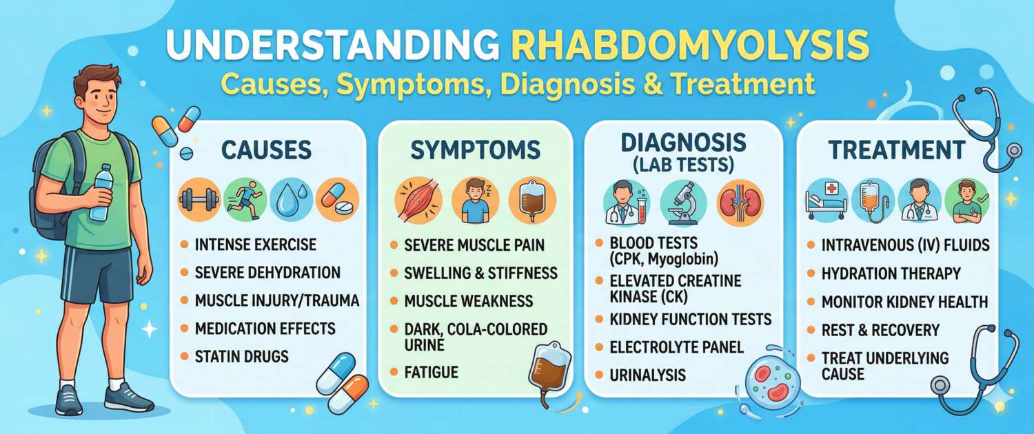 Rhabdomyolysis: Causes, Symptoms, Lab Tests and Treatment