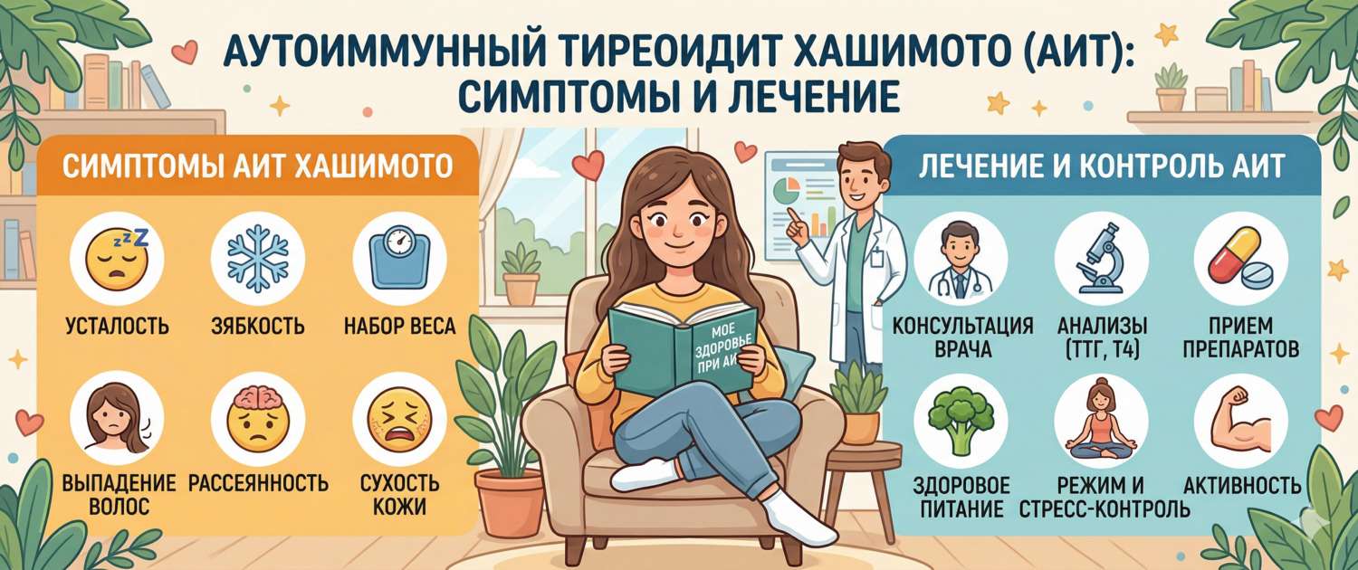 Аутоиммунный тиреоидит Хашимото: симптомы и лечение АИТ