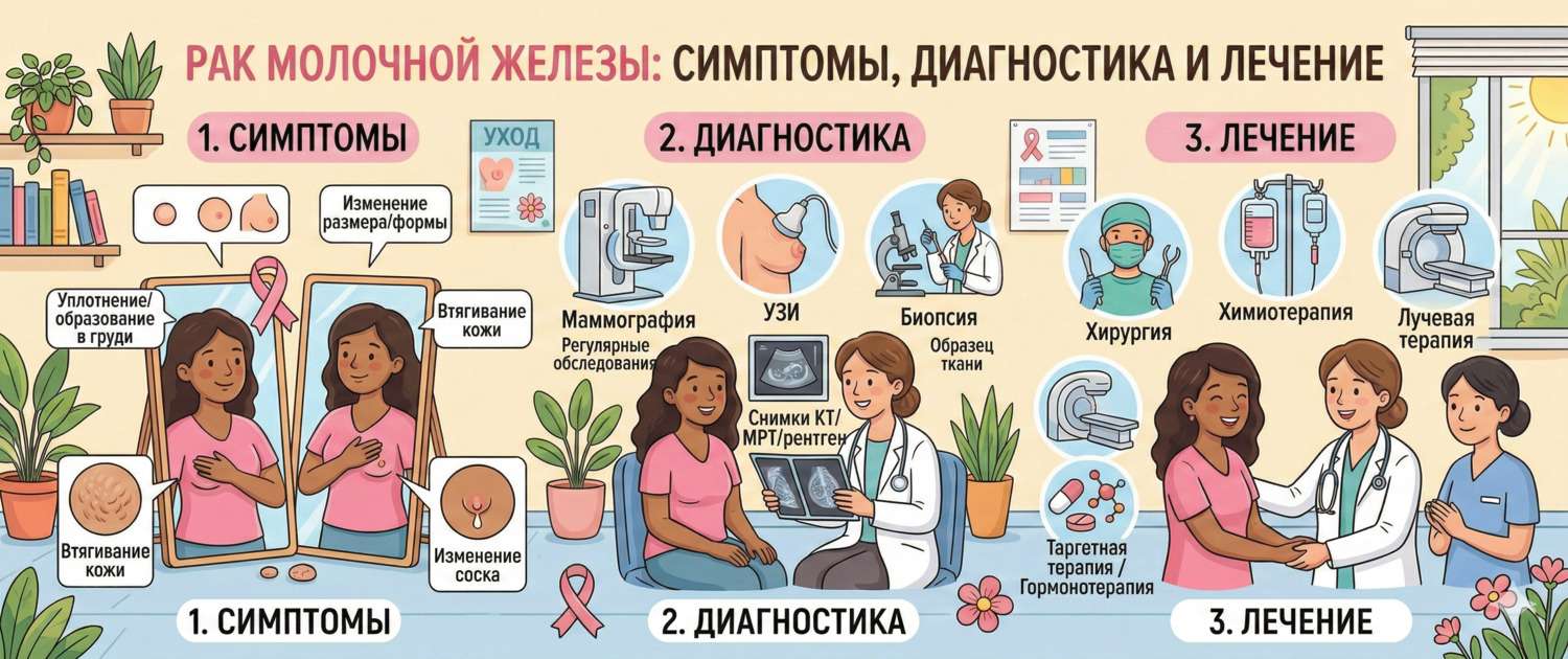 Рак молочной железы: симптомы, диагностика и лечение