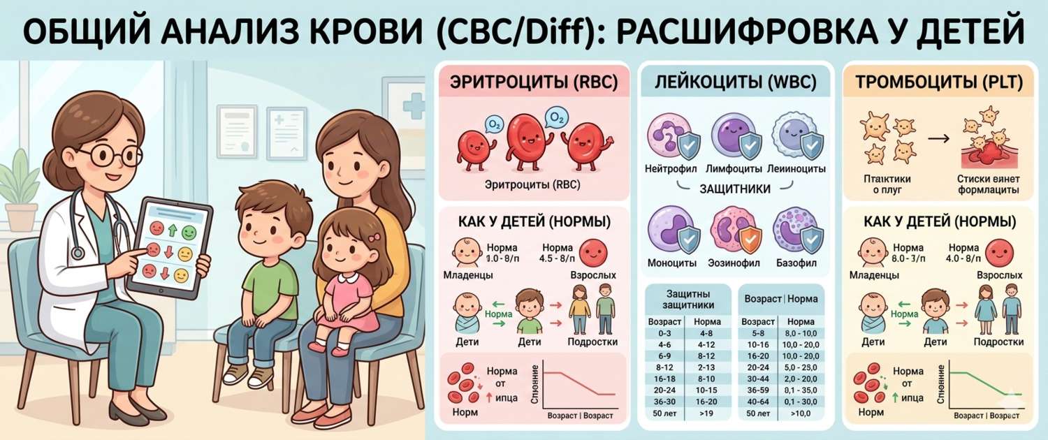 Общий анализ крови у детей: нормы по возрасту и расшифровка