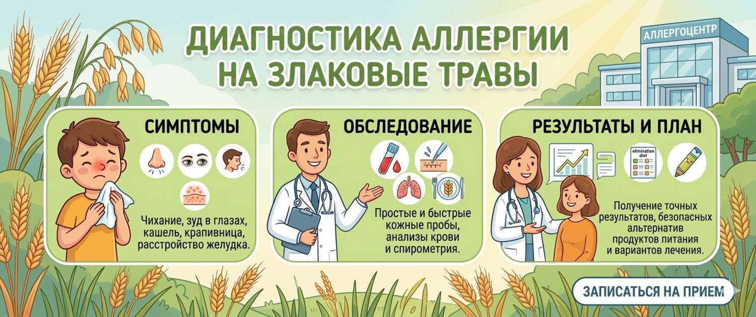 Аллергия на злаковые травы: симптомы, диагностика и лечение поллиноза