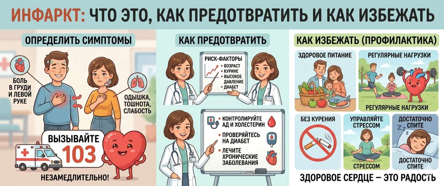 Инфаркт миокарда: симптомы, первая помощь и лечение