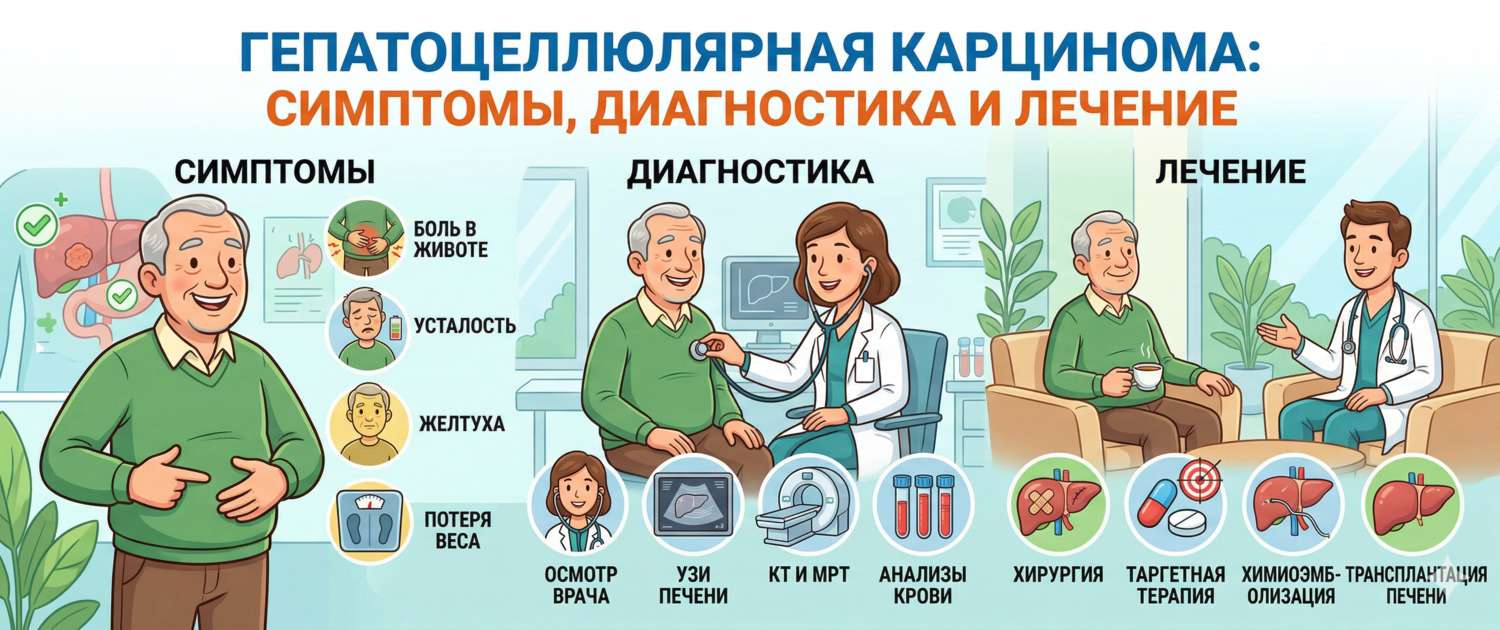 Гепатоцеллюлярная карцинома: симптомы, диагностика и лечение