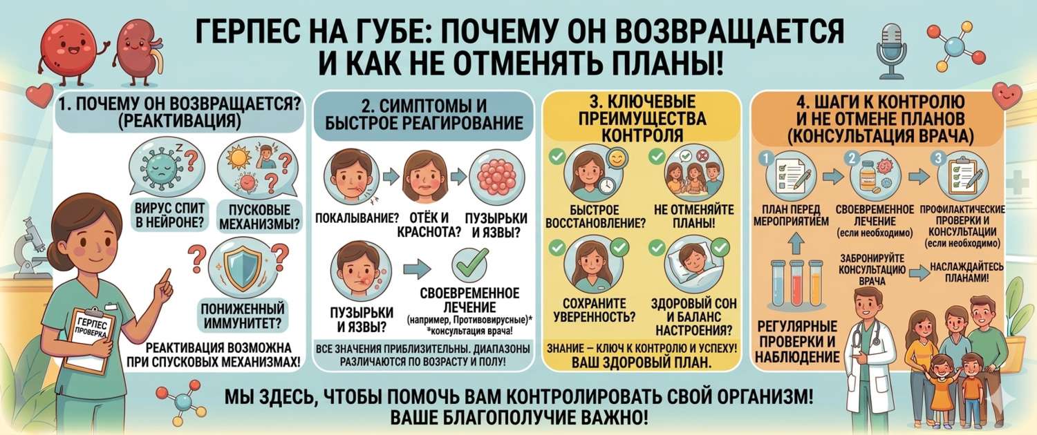Герпес на губе: симптомы, лечение и как остановить рецидивы