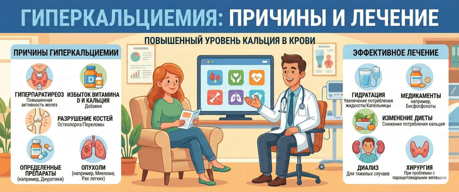 Повышенный кальций в крови (гиперкальциемия): причины и лечение