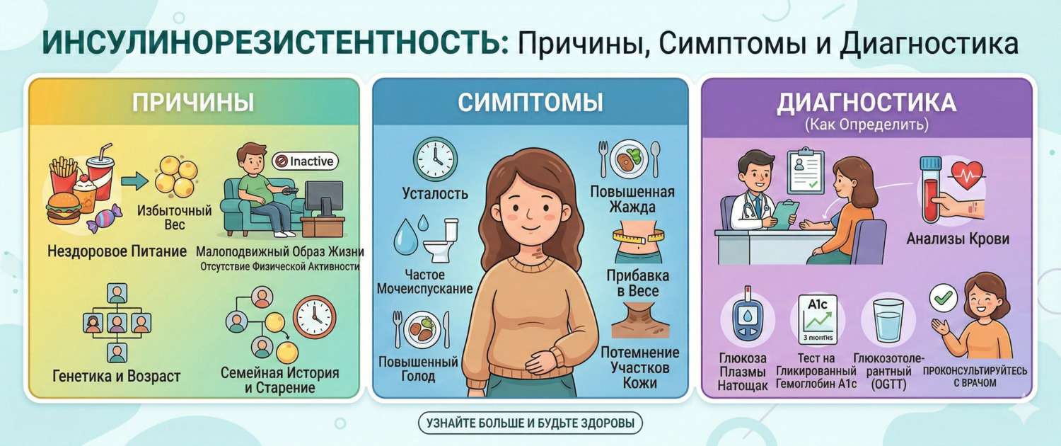 Инсулинорезистентность: причины, симптомы и как определить