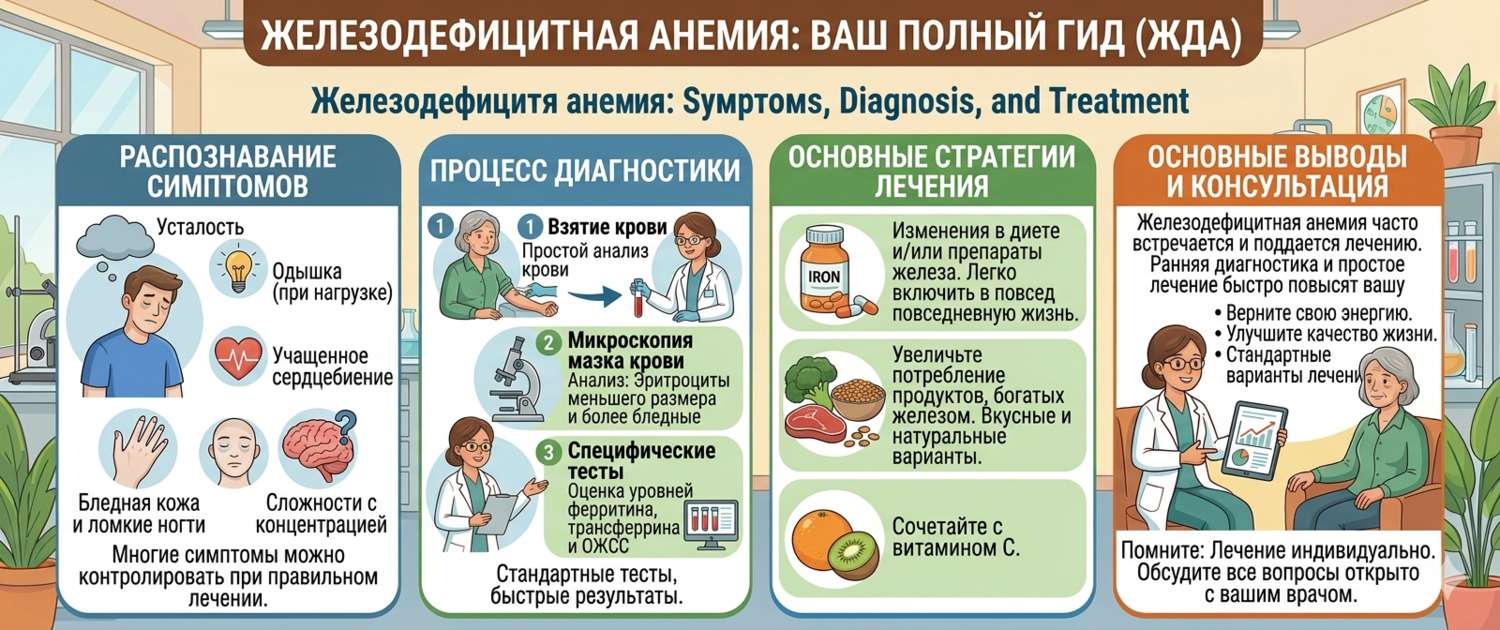 Железодефицитная анемия: симптомы, диагностика и лечение