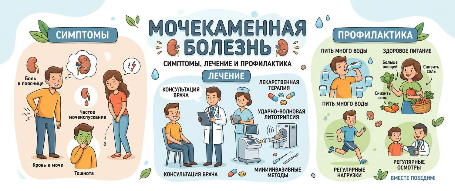 Мочекаменная болезнь: симптомы, лечение и профилактика камней