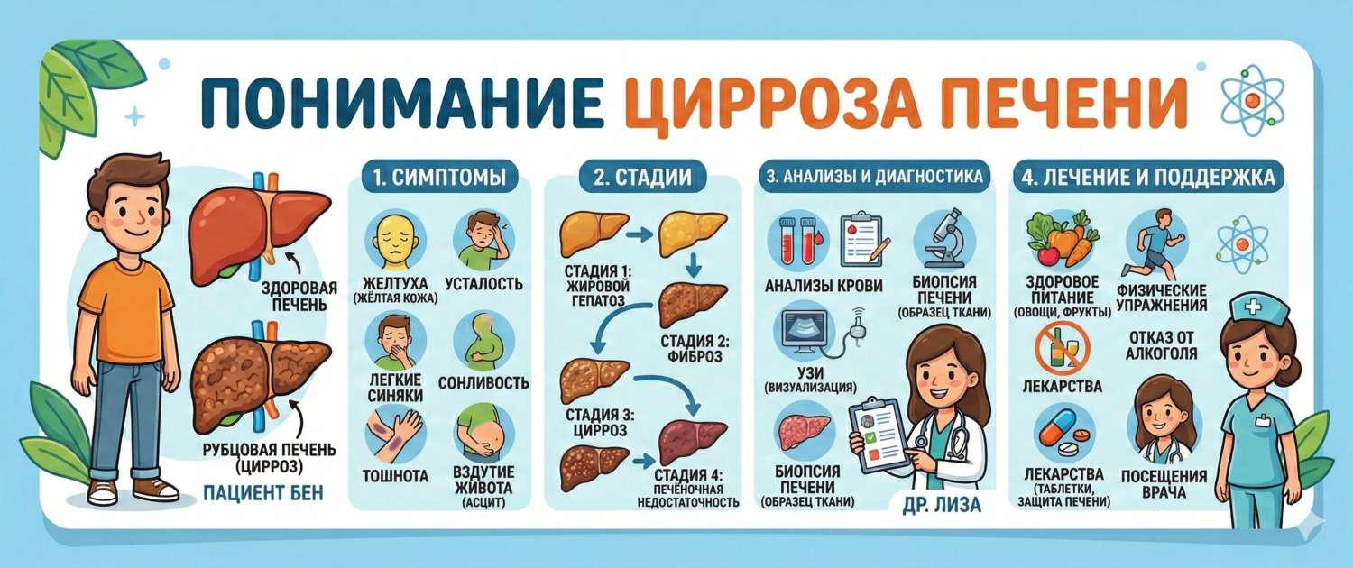 Цирроз печени: симптомы, стадии, анализы и лечение