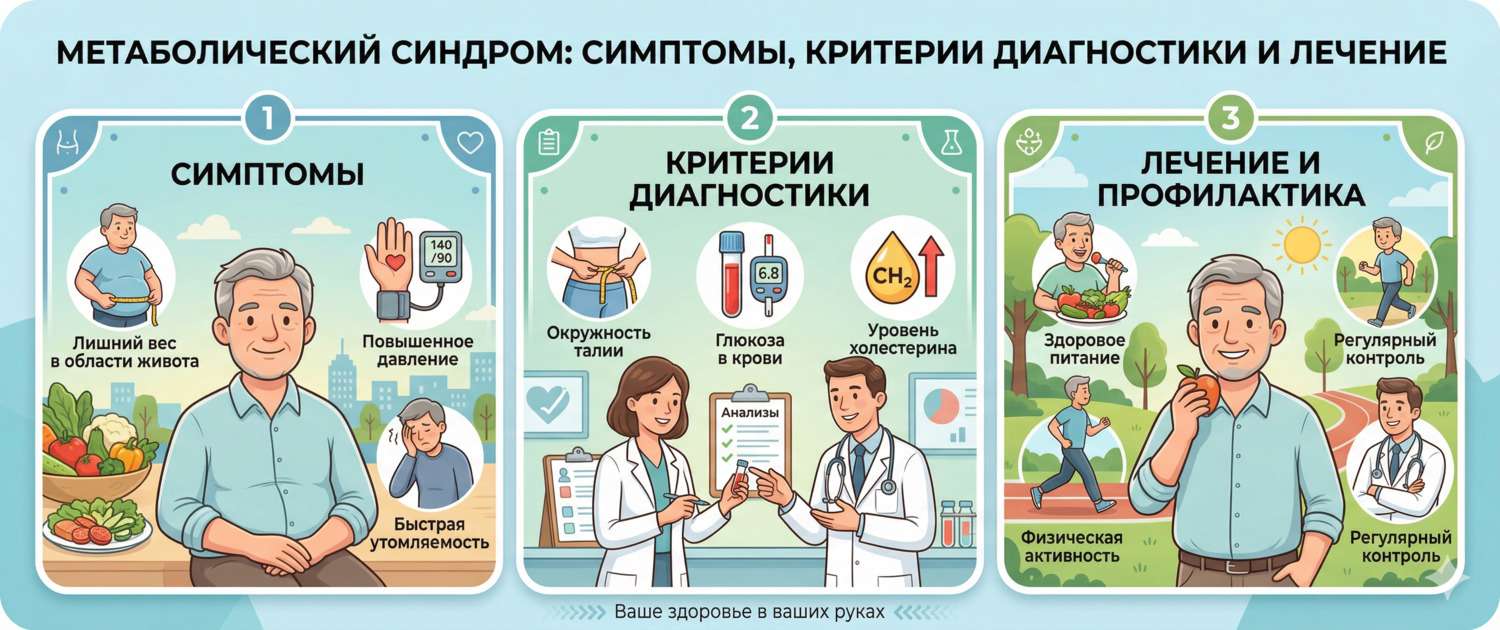 Метаболический синдром: симптомы, критерии диагностики и лечение