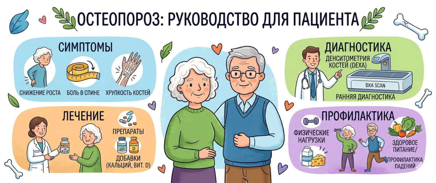 Остеопороз: симптомы, диагностика, лечение и профилактика