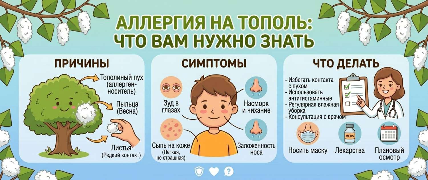 Аллергия на тополь: симптомы, лечение и правда о пухе