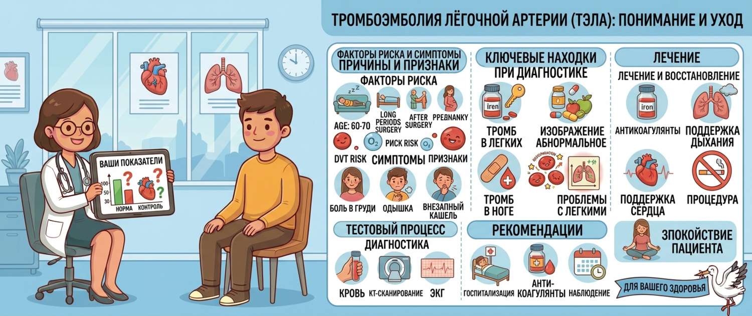 Тромбоэмболия лёгочной артерии (ТЭЛА): симптомы, диагностика и лечение