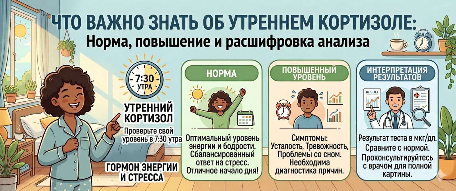 Утренний кортизол: норма, повышение и расшифровка анализа