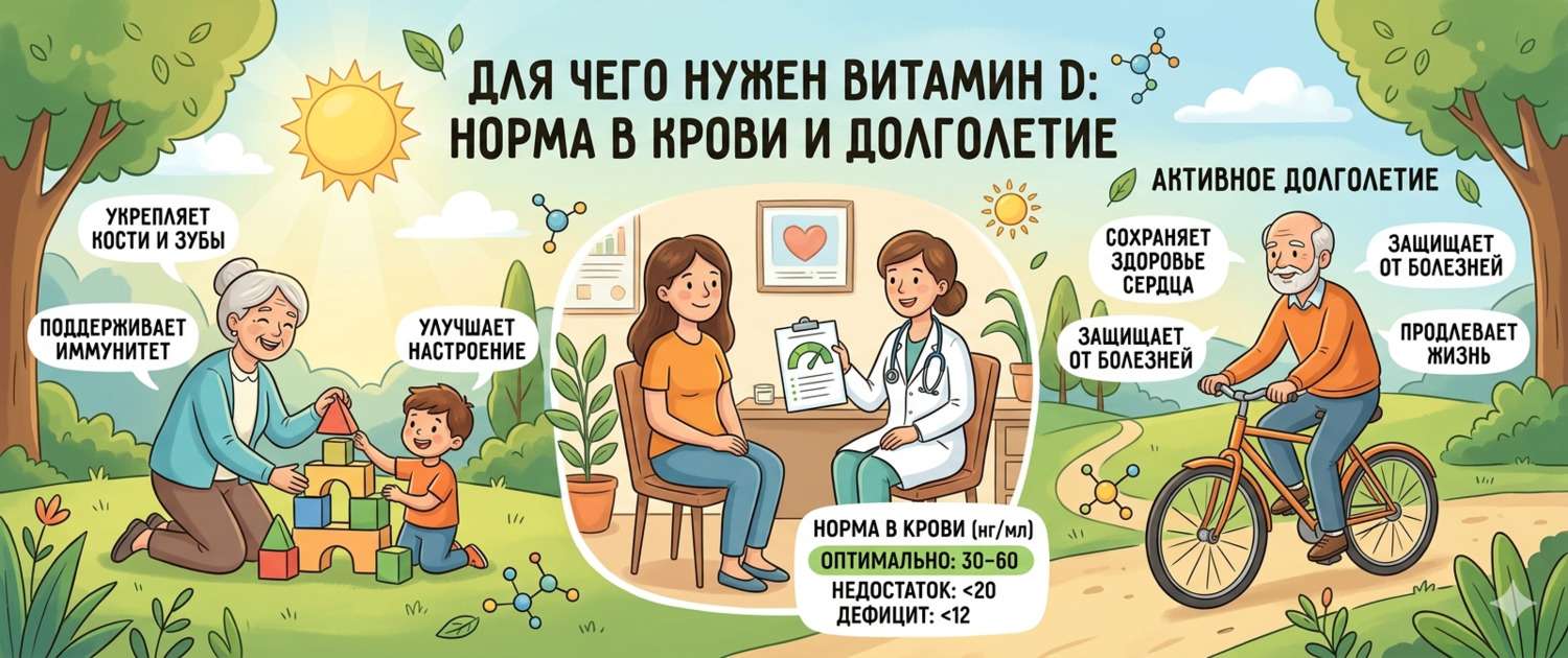 Для чего нужен витамин D: норма в крови и долголетие