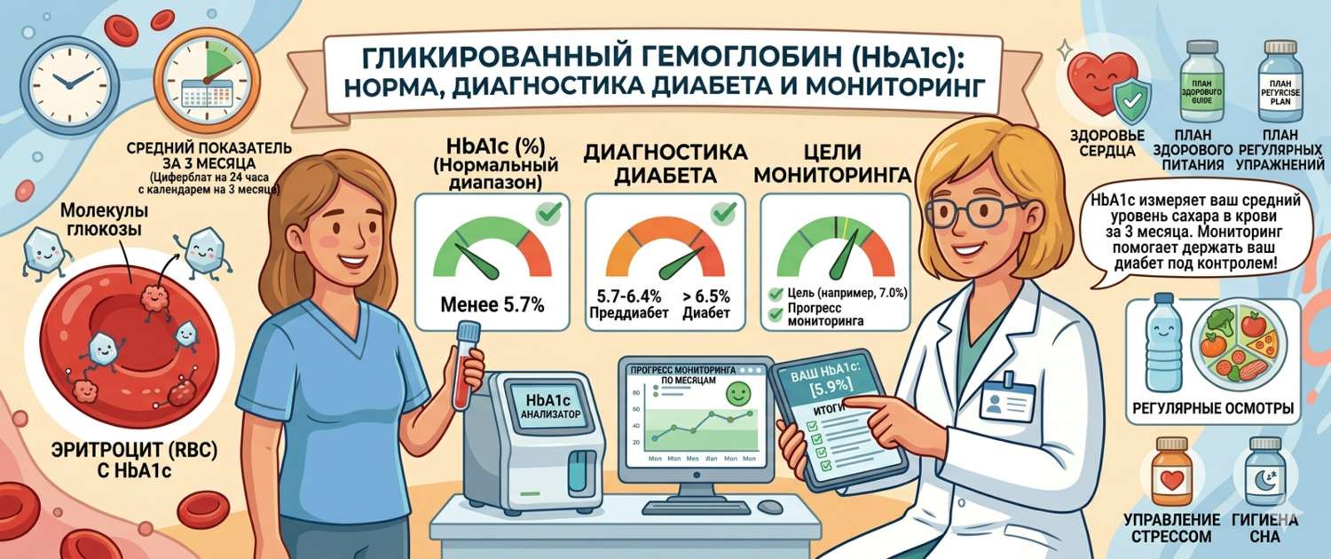 Гликированный гемоглобин (HbA1c): норма, расшифровка и анализ