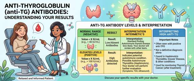 Anti-TG Antibodies: Normal Levels and What Elevated Results Mean