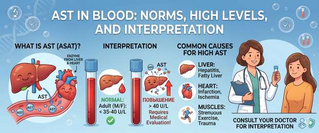 AST in Blood: Normal Levels, Causes of Elevation and Interpretation